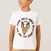トナカイJingle Bells Tシャツとギフト Tシャツ (正面)