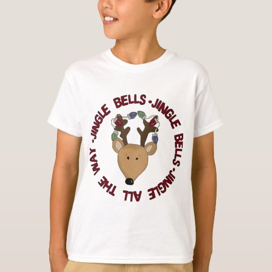 トナカイJingle Bells Tシャツとギフト Tシャツ (正面)