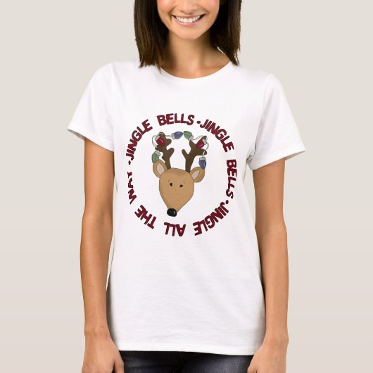 トナカイJingle Bells Tシャツとギフト Tシャツ (正面)