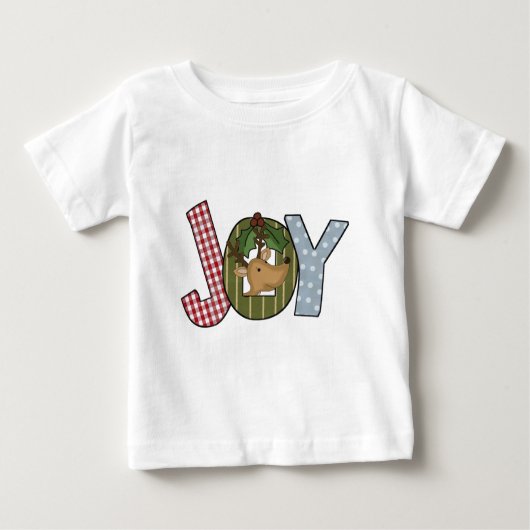 トナカイJoy Holiday Tシャツとギフト ベビーTシャツ (正面)