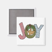 トナカイJoy Holiday Tシャツとギフト マグネット (正面/裏面)