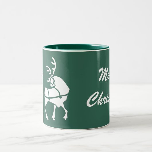 トナカイMAGコーヒーカップカスタムクリスマスデコール ツートーンマグカップ (中央)