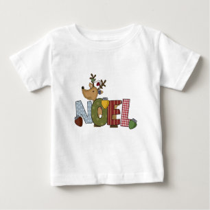 トナカイNoelホリデーTシャツとギフト ベビーTシャツ