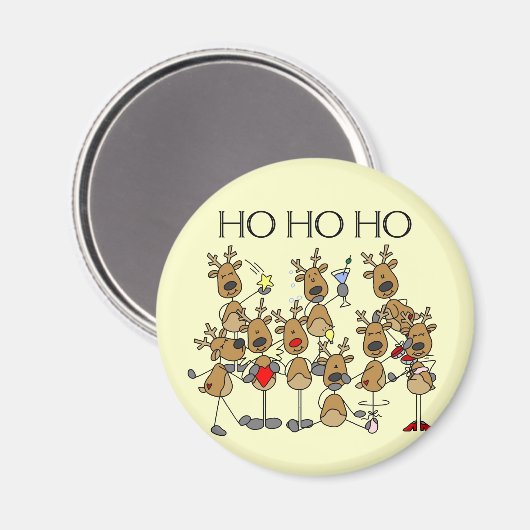 トナカイTシャツとギフトのチーム マグネット (正面/裏面)