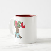 トナカイTシャツとギフト ツートーンマグカップ (正面左)