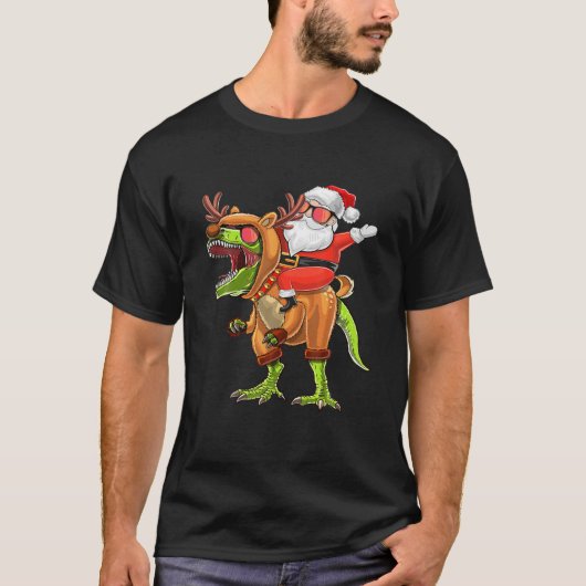 トナカイTレックスサンタのクリスマスコスチューム Tシャツ (正面)