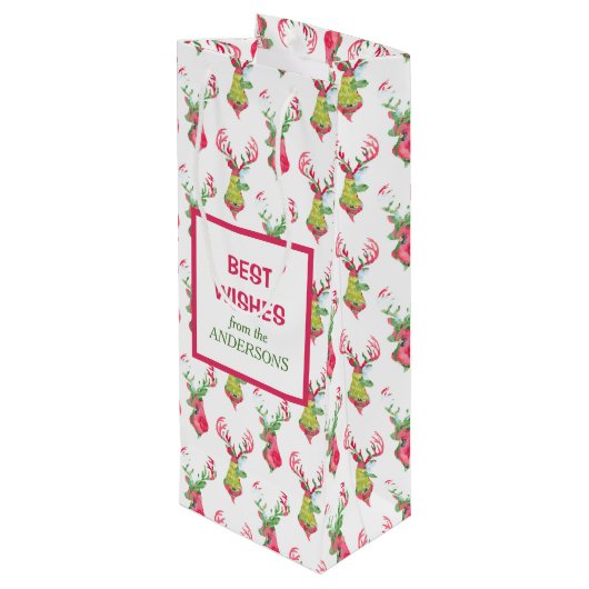 トナカラフルーパタンホリデーワイン抱き枕 ワインギフトバッグ (裏面アングル)