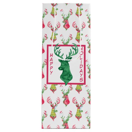 トナカラフルーパタンホリデーワイン抱き枕 ワインギフトバッグ (正面)