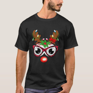 トナディおもしろいア顔ヒョウ眼鏡ファミリークリスチム Tシャツ