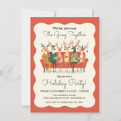 トナディアおもしろいーオフィスホリデイパーティフレンドズマス 招待状 (正面)