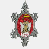 トナディアエンジェルザシーズンズブズビーガン スノーフレークピューターオーナメント (左)