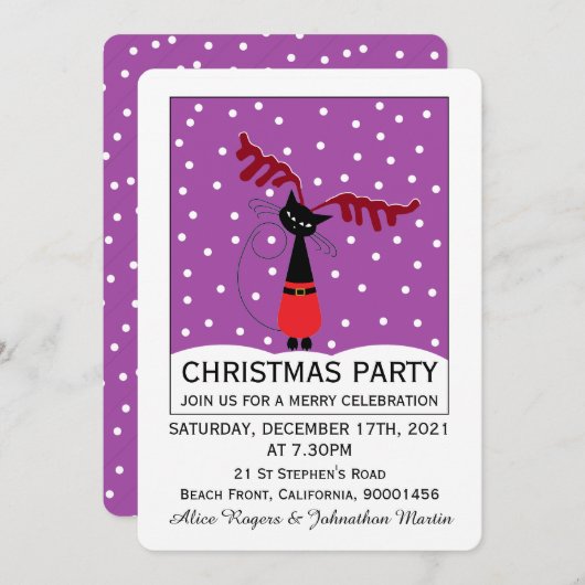 トナディアキャットクリスマスパーティの招待状 招待状 (正面/裏面)