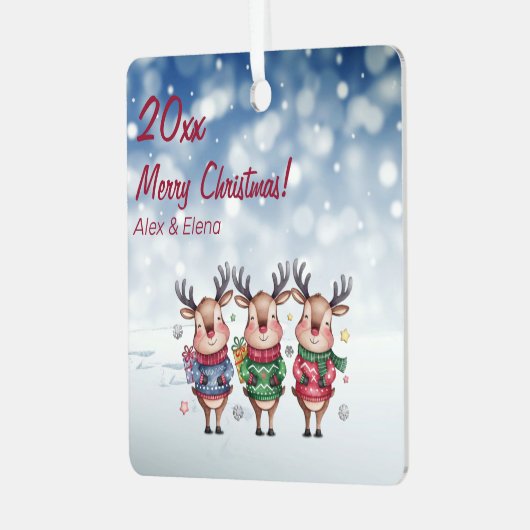 トナディアクリスマスツリー雪メタルスクエアオーナメント メタルオーナメント (正面左)