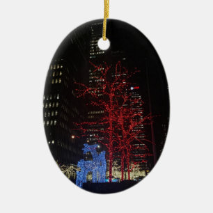 トナディアクリスマスライトニューヨークシティマンハッタン セラミックオーナメント