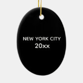 トナディアクリスマスライトニューヨークシティマンハッタン セラミックオーナメント (裏面)