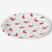 トナディアスタグパターンレッドホリデイ ペーパープレート (アングル)