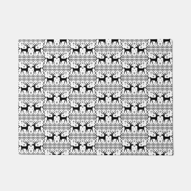 トナディアパターンウィンターテーマホリデークリスマス ドアマット (正面)