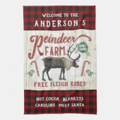 トナディアファーム素朴ヴィンテージファームハウス名前をカスタムする キッチンタオル (縦)