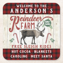 トナディアファーム素朴ヴィンテージファームハウス名前をカスタムする スクエアペーパーコースター