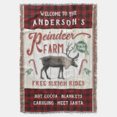 トナディアファーム素朴ヴィンテージファームハウス名前をカスタムする スローブランケット (正面縦)