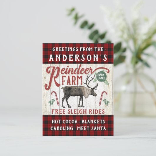 トナディアファーム素朴ヴィンテージファームハウス名前をカスタムする ポストカード (スタンド正面)