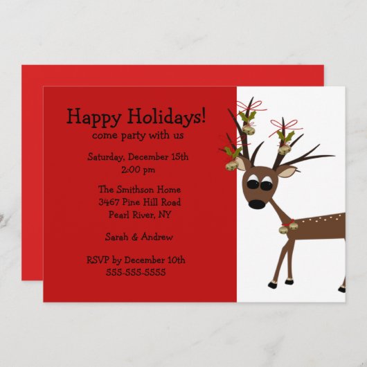 トナディアホリデークリスマスパーティの招待状 招待状 (正面/裏面)