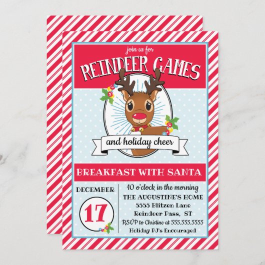 トナディゲームズクリスマスパーティの招待状 招待状 (正面/裏面)