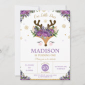 トナディパープルフローラ雪片バースデーパーティー 招待状 (正面)