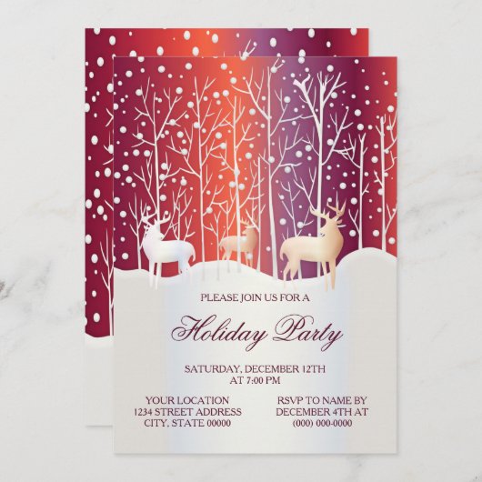 トナディースノーウィクリスマスパーティーホリデー招待状 招待状 (正面/裏面)