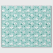 トナディースノーフレークティール(緑がかった色)ブルークリスマスパターン ラッピングペーパー (フラット)