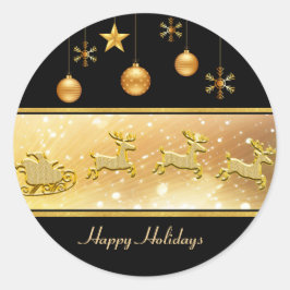 トナディースリークリスマスボールホリデーステッカー ラウンドシール