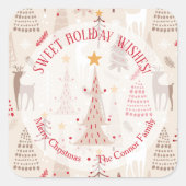 トナリークリスマスツリーズホームメイドホリデイベーキング スクエアシール (正面)