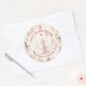 トナリークリスマスツリーズホームメイドホリデイベーキング ラウンドシール (封筒)