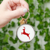 トナリージャンプクリスマスレッドシルエットゴルフボール キーホルダー (手)