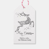 トナリーミニマリスト白黒クリスマス ギフトタグ (正面)