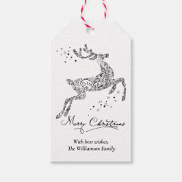 トナリーミニマリスト白黒クリスマス ギフトタグ