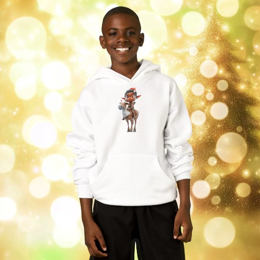 トナリーライダークリスマス小妖精や小人ボーイズフード付きスウェットシャツ