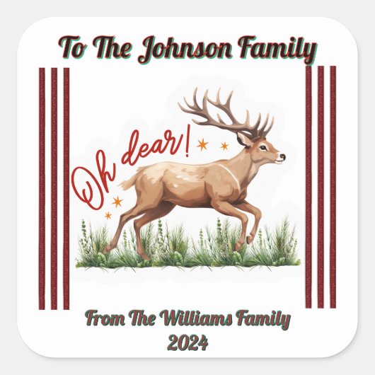 トナ楽しむカイのクリよくはしゃぐスマス! スクエアシール (正面)