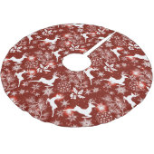 トナ赤と白カイ付きクリスマスパターン ブラッシュドポリエステルツリースカート (アングル)