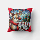 トナ魅力的カイを持つ冬のワンダーよくはしゃぐランド クッション (裏面)