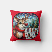 トナ魅力的カイを持つ冬のワンダーよくはしゃぐランド クッション (正面)