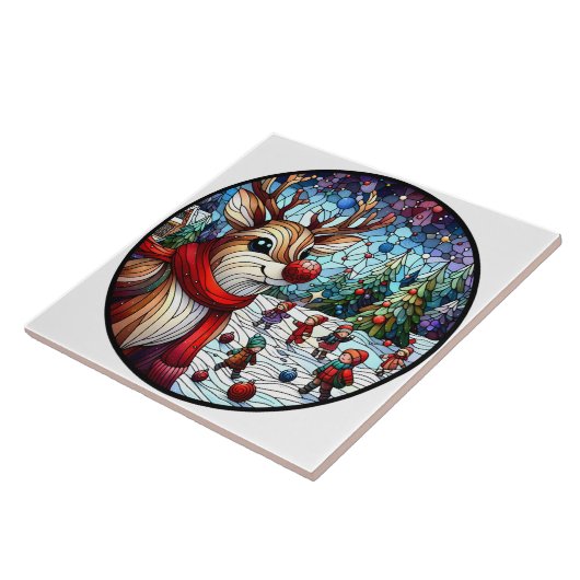 トナ魅力的カイを持つ冬のワンダーよくはしゃぐランド タイル (側面)