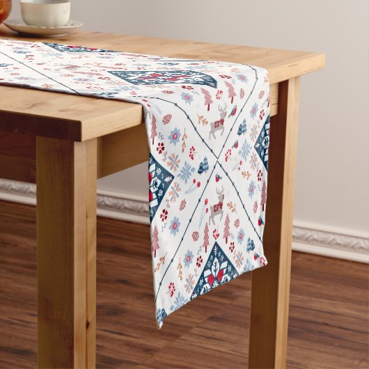 トナ魅力的リアとフローラの北欧クリスマス ショートテーブルランナー (インサイチュ)