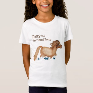 トニーシェトランド諸島子馬の青年ワイシャツ Tシャツ