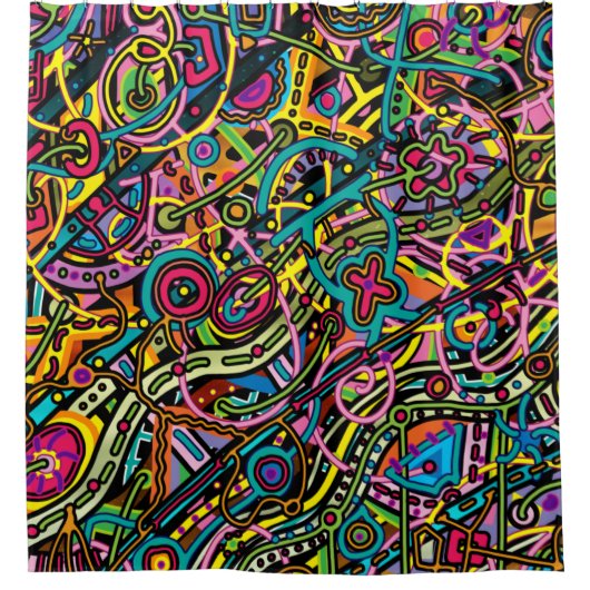 トニー抽象化 シャワーカーテン (正面)