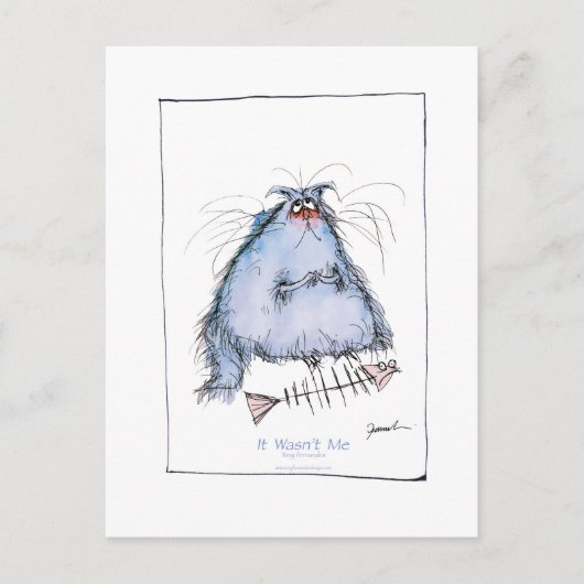 トニー・フェルナンデスの『私じゃない』猫漫画 ポストカード (正面)