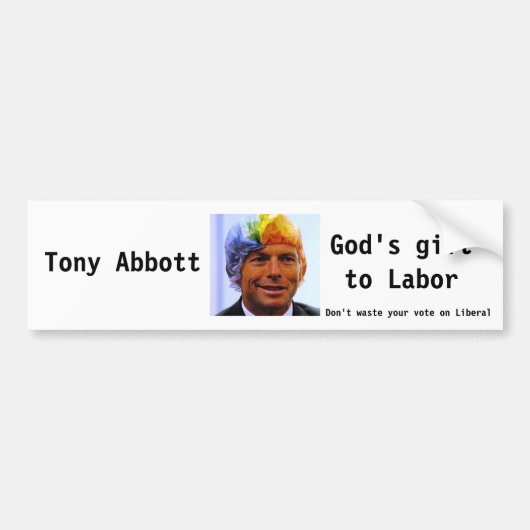 トニーAbbottの神のギフト バンパーステッカー (正面)