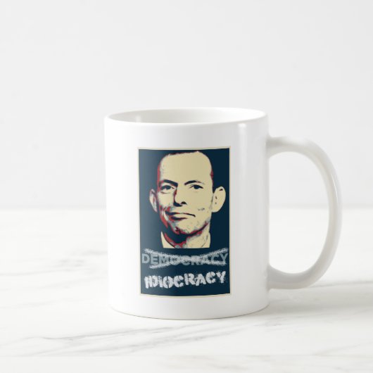 トニーAbbott -オーストラリアのidiocracyの擁護者 コーヒーマグカップ (右)