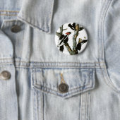 トネリコのAububonのアイボリー勘定書を出されたキツツキ 缶バッジ (インサイチュ)