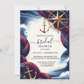 トノットボートシップ海軍ブルー航海のブライダルシャワー 招待状 (正面)